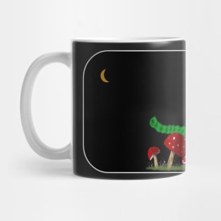 Inchworm on a Mushroom Looking at the Moon Mug